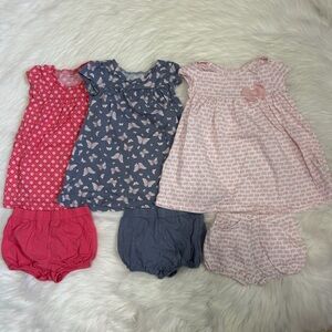 12 Months Baby Girl Dress Set with Bloomers
